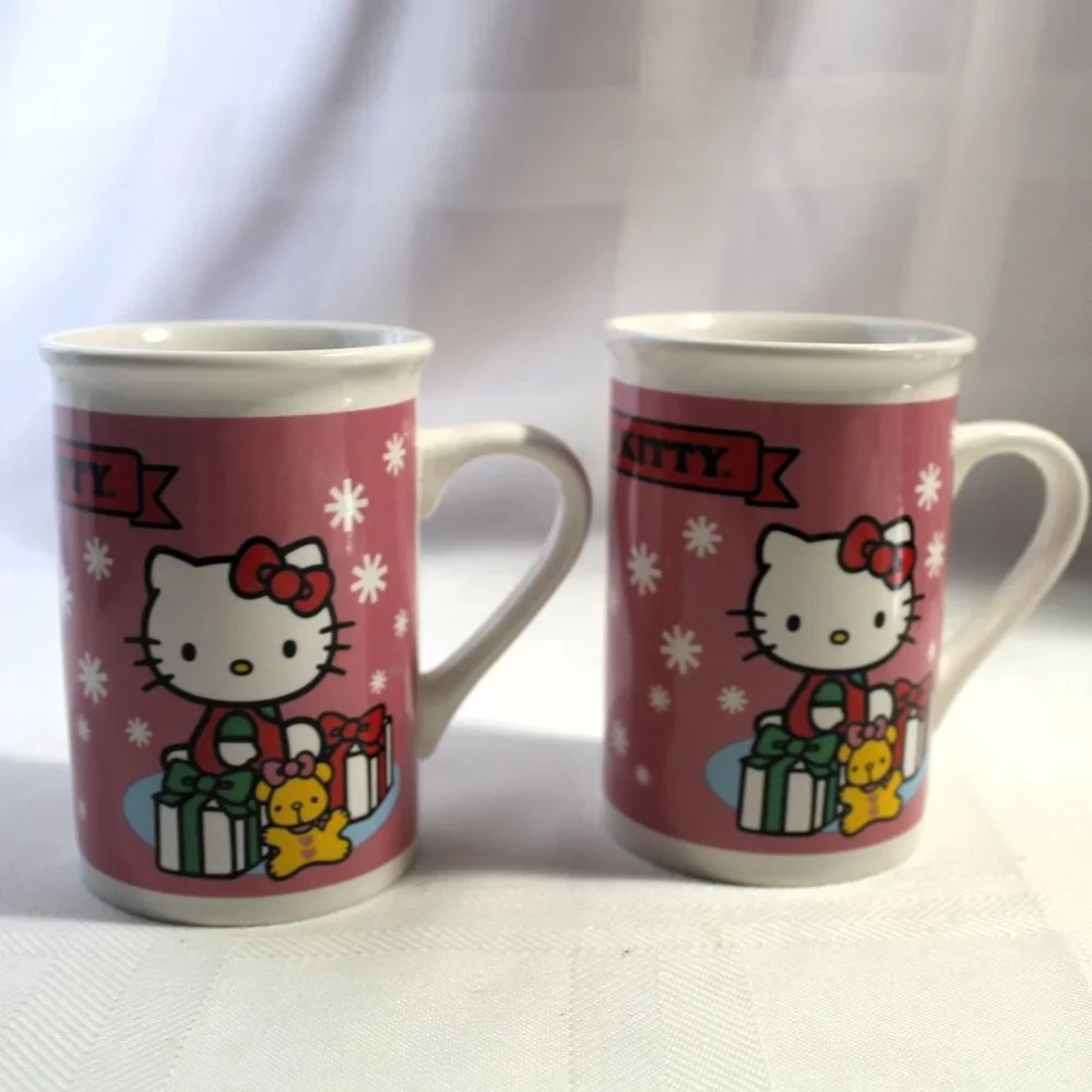 Set of 2 Sanrio Hello Kitty Christmas Theme Mugs